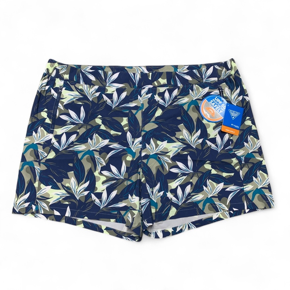 Columbia PFG Tidal II Fishing Shorts Womens 3X Plus UPF Omni-Shade Tropical NWT
